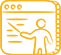 Teaching board icon representing classroom learning